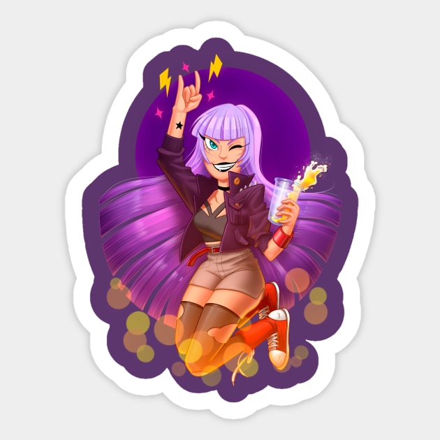 Thunder girl Sticker by juanotron